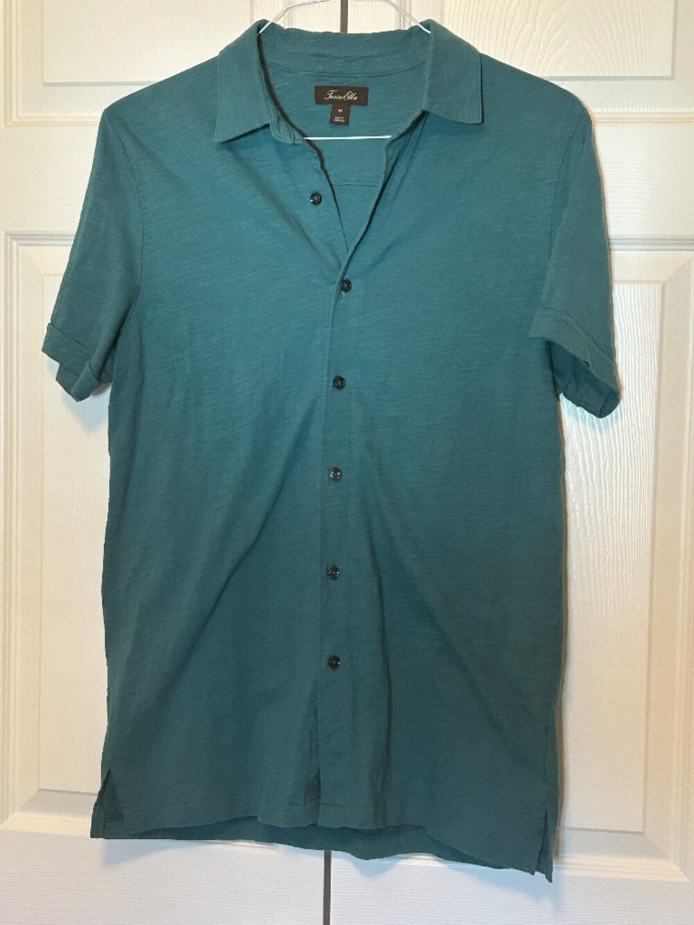 Tasso Elba Mens Button Front Short Sleeve Shirt Medium